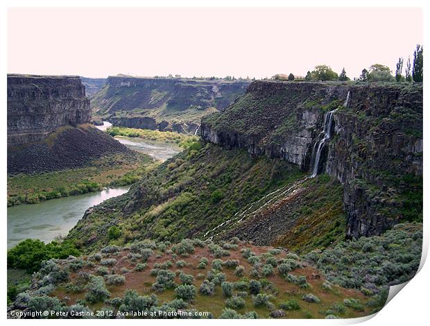 Snake River Twin Falls Idaho Print by Peter Castine
