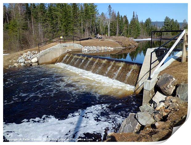 Acres Pond Dam Print by Peter Castine