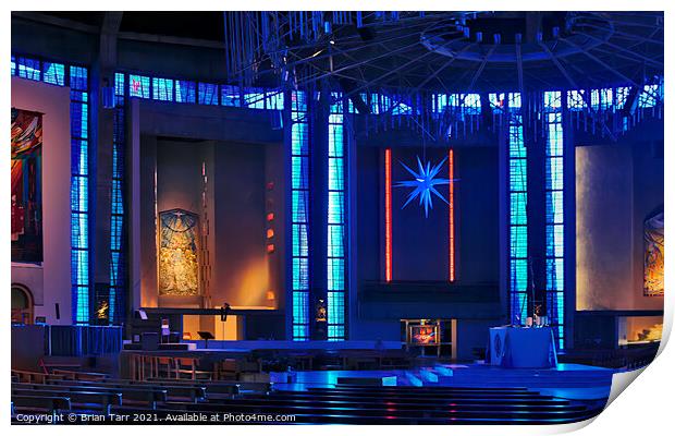 Interior Liverpool Metropolitan Cathedral Print by Brian Tarr