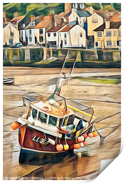 Staithes Fishing Boat Print by Brian Tarr