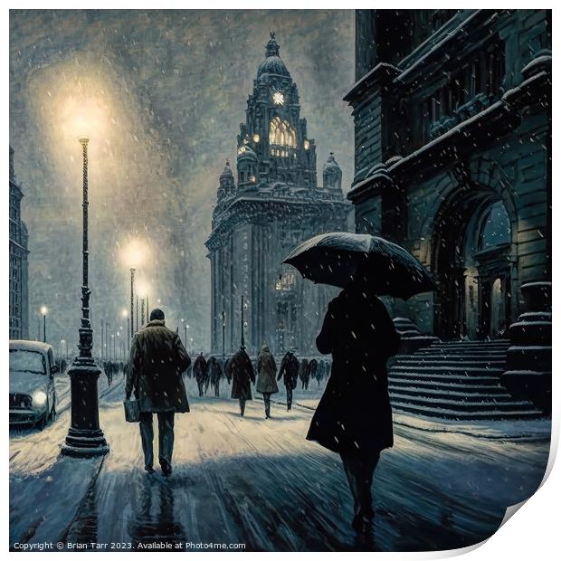 Heading home in Liverpool Print by Brian Tarr