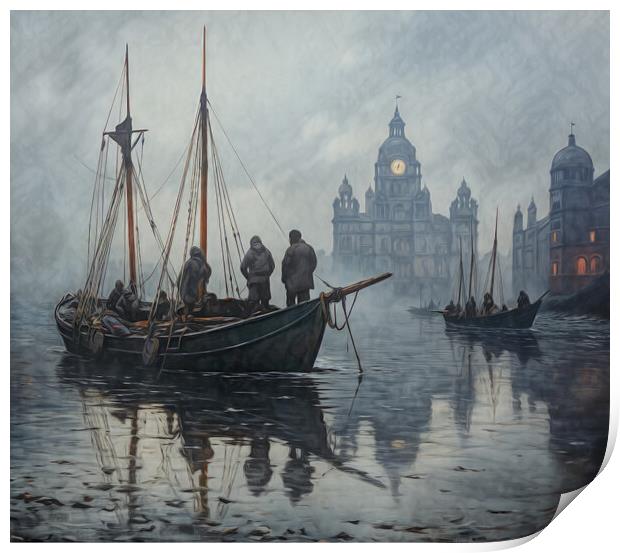 The Mists of time in Old Liverpool Print by Brian Tarr