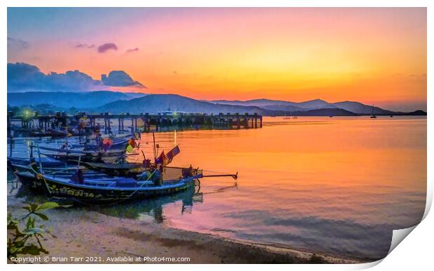 Koh Samui sunset Print by Brian Tarr