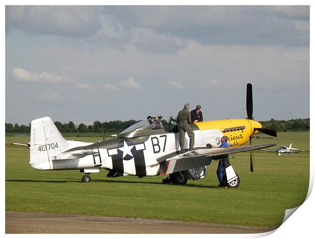 P-51D Mustang - The de-briefing Print by Edward Denyer