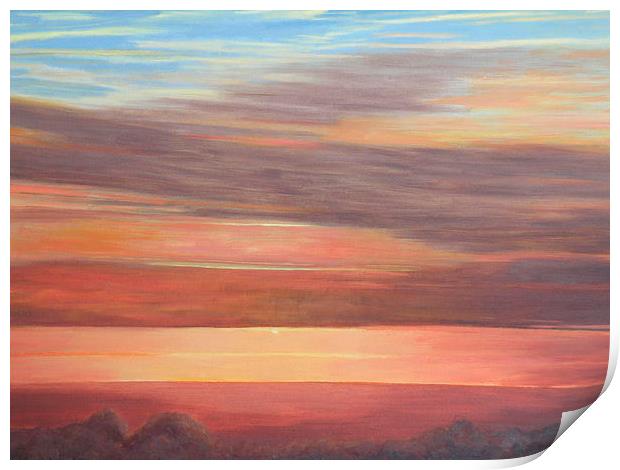 Autumn Sunset Print by Olive Denyer