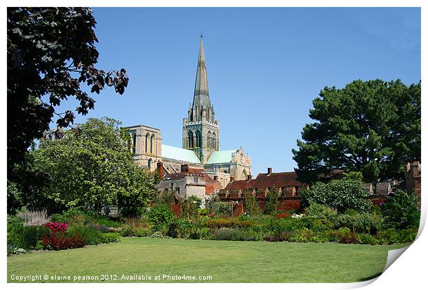 Chichester Cathedrel Print by Elaine Pearson