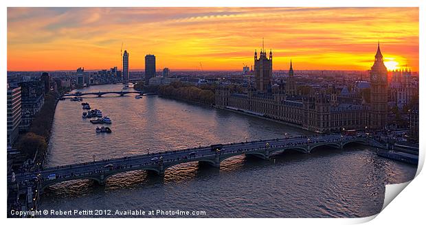 Sunset in London Print by Robert Pettitt