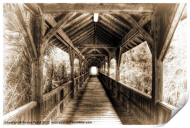 Wooden Bridge Print by Robert Pettitt