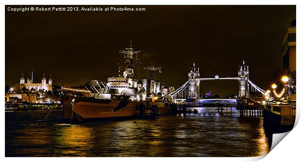 Warship in London Print by Robert Pettitt