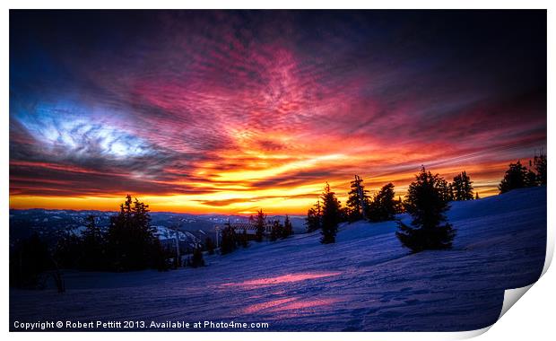 Winter Sunset Print by Robert Pettitt