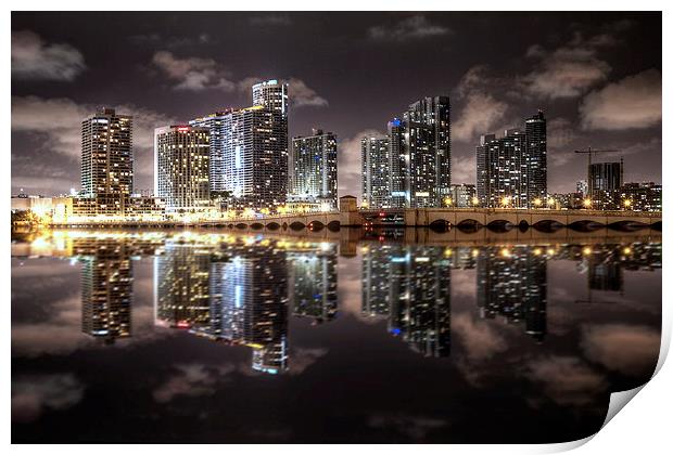 Miami Skyline Print by Robert Pettitt