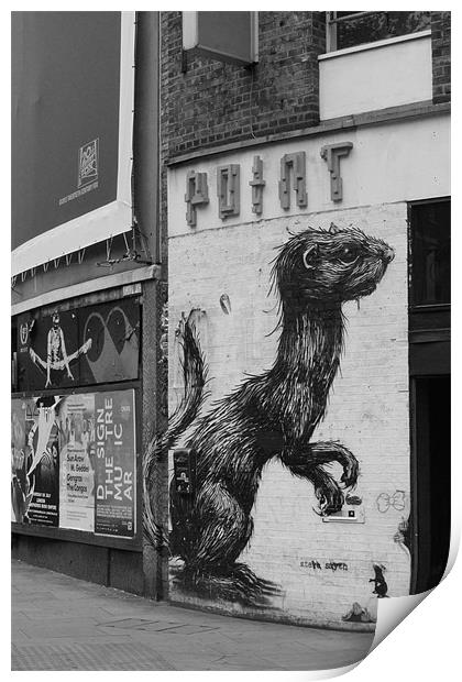 Shoreditch Street Rat Print by Adrian Wilkins