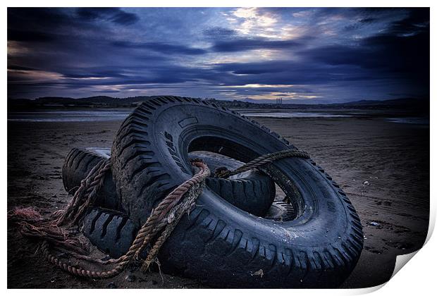 Tyred on the Beach Print by Fraser Hetherington