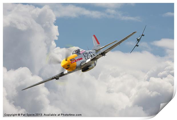 P51 Mustang - Tortoise and the Hare Print by Pat Speirs