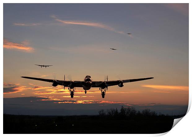 Avro Lancaster - Dawn Return Print by Pat Speirs