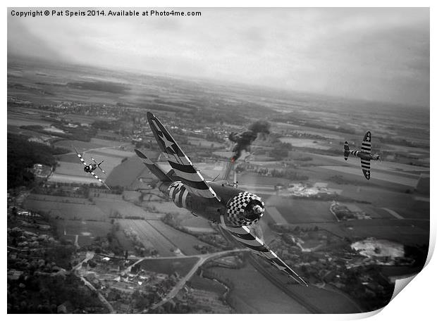 P47 Thunderbolt - D-Day Train Busters Print by Pat Speirs