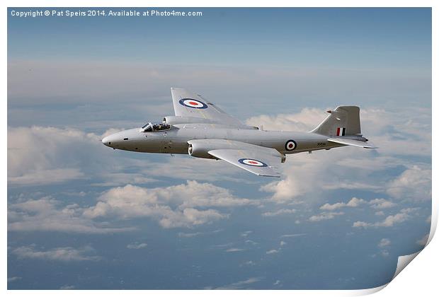 Canberra PR9 - 'Up where she belongs'  Print by Pat Speirs