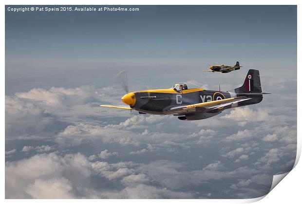  Mustang - 442 Sqdn RCAF Print by Pat Speirs