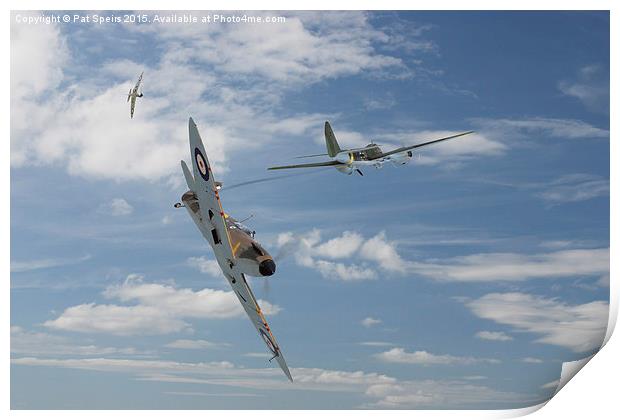  Spitfire Combat - 1940 Summer Print by Pat Speirs