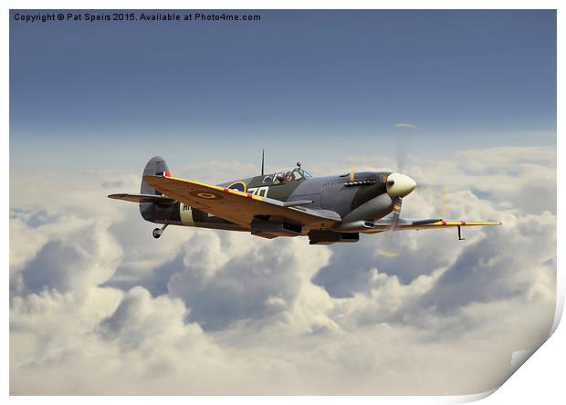 Spitfire Mk lX - 'the old ones are the best ones!' Print by Pat Speirs