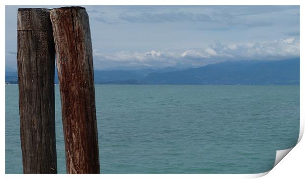 View across Lake Garda Italy Print by Lynn hanlon