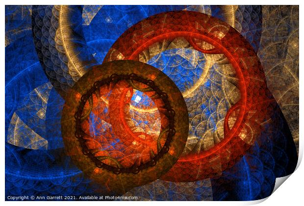 Fractal Wheels of Fire Carpet Print by Ann Garrett
