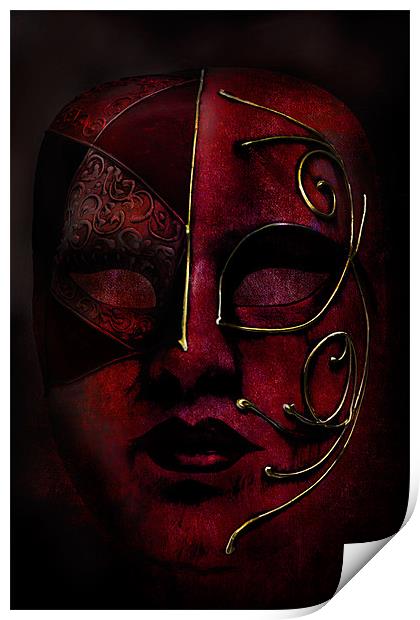 Red Masque Print by Ann Garrett