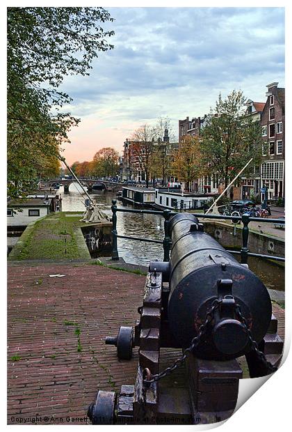Amsterdam Cannon Print by Ann Garrett