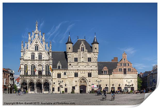 The Town Hall, Mechelen, Belgium Print by Ann Garrett