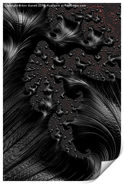 Black on Black - A Fractal Abstract Print by Ann Garrett