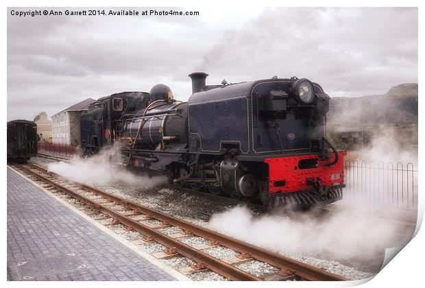 Steam Engine in Porthmadog Print by Ann Garrett