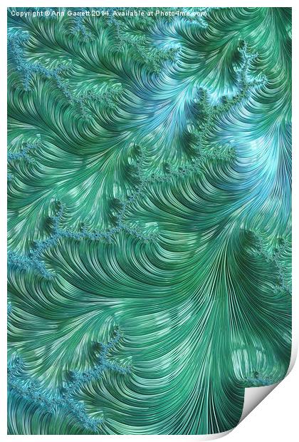 Turquoise Swirls - A Fractal Abstract Print by Ann Garrett