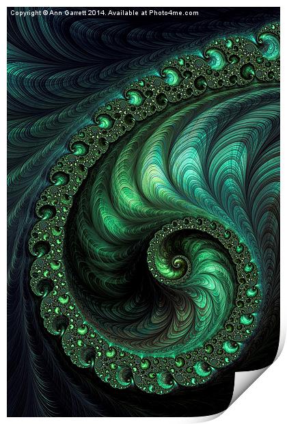 Fractal Emeralds -  A Fractal Abstract Print by Ann Garrett