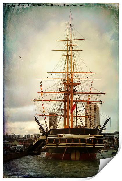 HMS Warrior  Print by Ann Garrett
