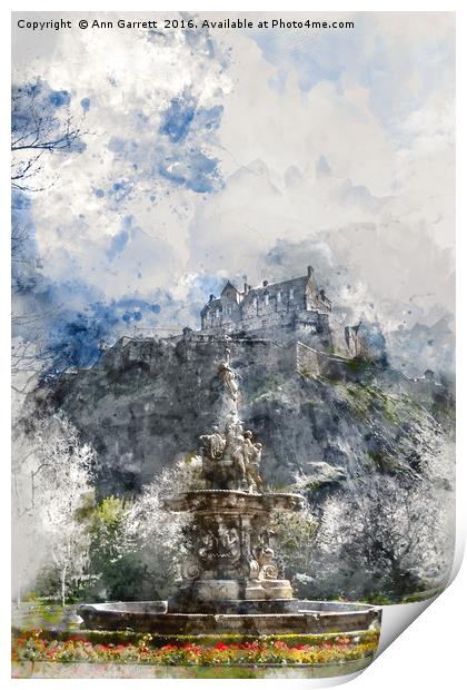 Edinburgh Castle Edinburgh Print by Ann Garrett