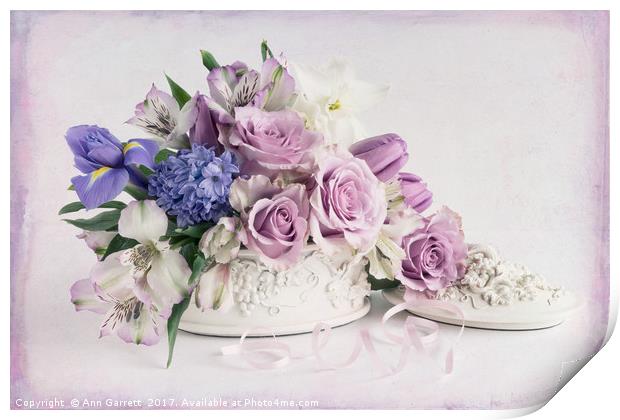 Lilac Roses and Friends Print by Ann Garrett