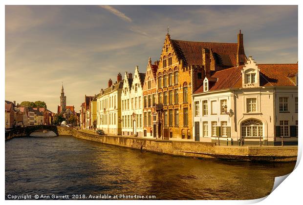 Bruges Canal Print by Ann Garrett