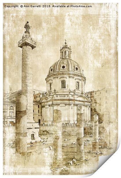 Colonna Traiana Rome Print by Ann Garrett