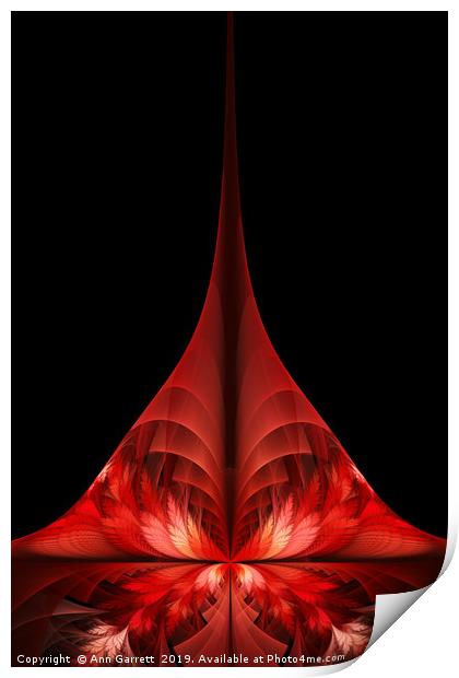 Crimson Tower Fractal Print by Ann Garrett