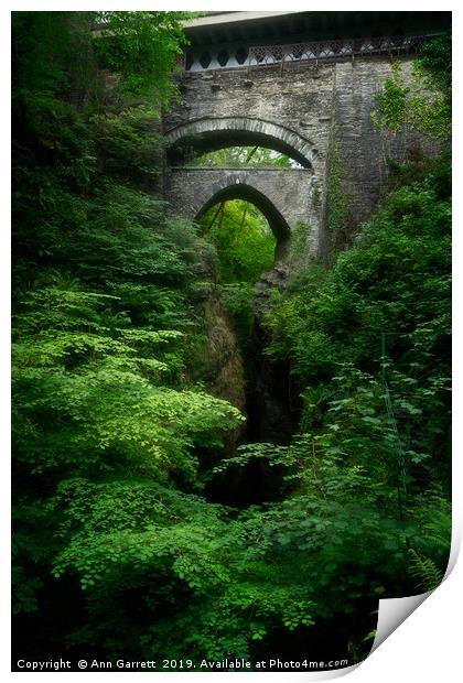 Devils Bridge Ceredigion Wales Print by Ann Garrett