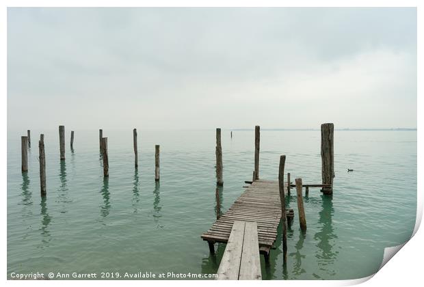 Misty Morning Lake Garda Print by Ann Garrett