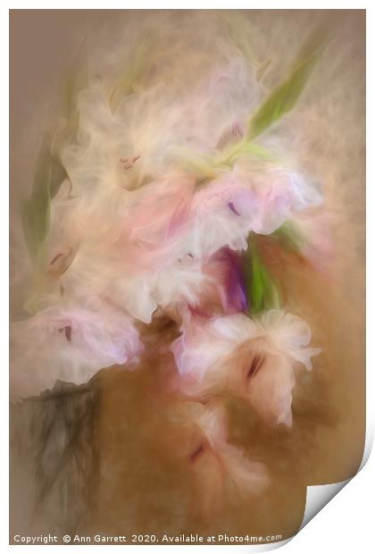 Gladioli in a Vase Print by Ann Garrett