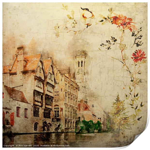 Vintage Bruges Print by Ann Garrett