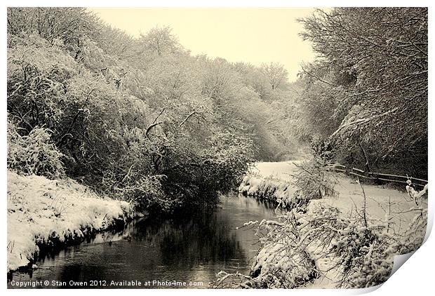 Sankey Brook In Winter. Print by Stan Owen