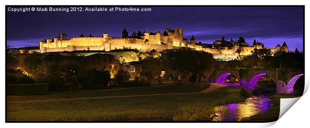Carcassonne By Night Print by Mark Bunning