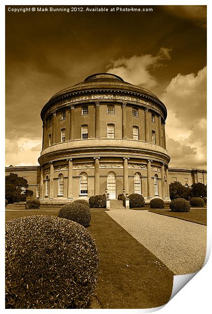 Ickworth House in sepia Print by Mark Bunning