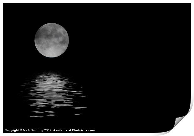 Moonlit reflections Print by Mark Bunning