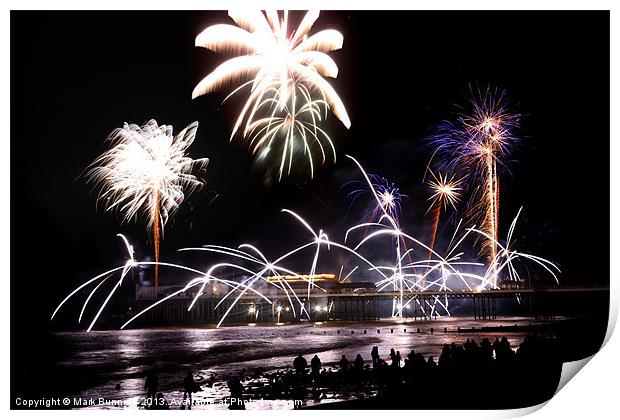 Cromer Fireworks 3 Print by Mark Bunning