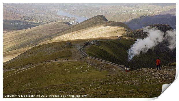 A view down from Snowdon Print by Mark Bunning