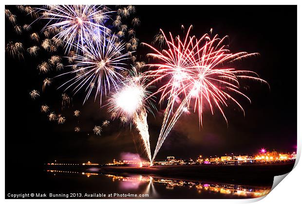 Great Yarmouth fireworks Print by Mark Bunning